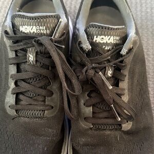 Hoka One One Black Mesh Lace-Up Sneakers